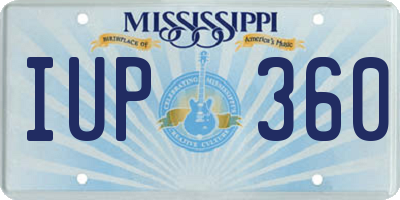 MS license plate IUP360