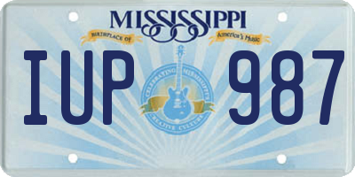 MS license plate IUP987