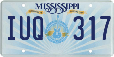 MS license plate IUQ317