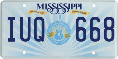MS license plate IUQ668