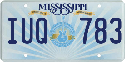 MS license plate IUQ783