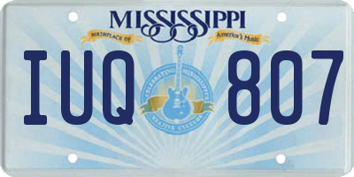 MS license plate IUQ807