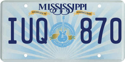 MS license plate IUQ870