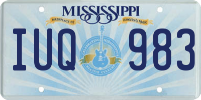 MS license plate IUQ983