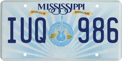 MS license plate IUQ986