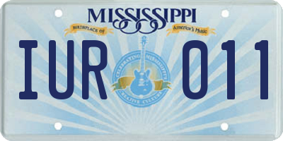 MS license plate IUR011