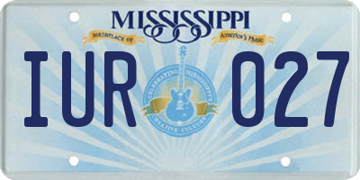 MS license plate IUR027