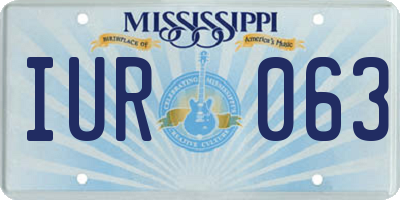 MS license plate IUR063