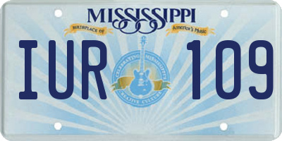 MS license plate IUR109