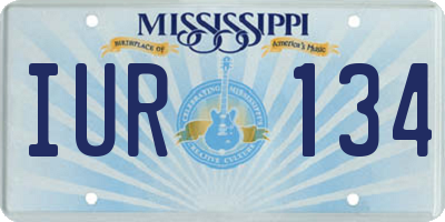 MS license plate IUR134