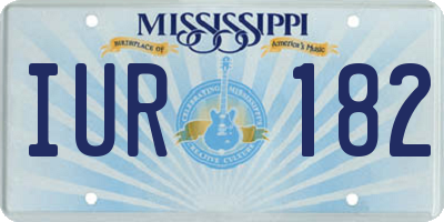 MS license plate IUR182