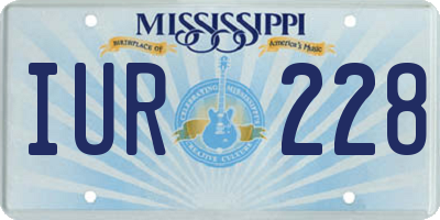 MS license plate IUR228