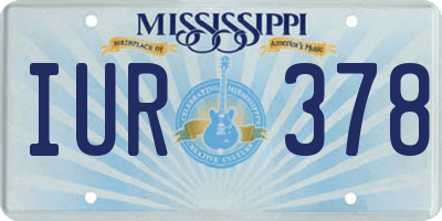 MS license plate IUR378