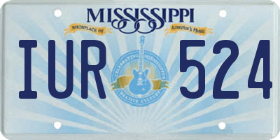 MS license plate IUR524