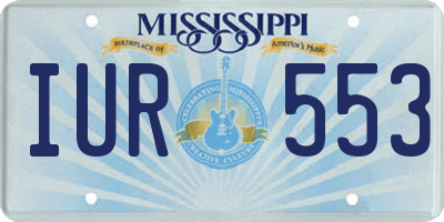MS license plate IUR553