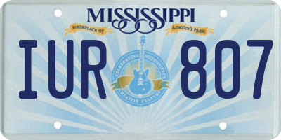 MS license plate IUR807