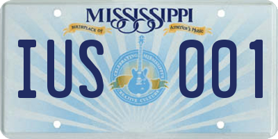 MS license plate IUS001