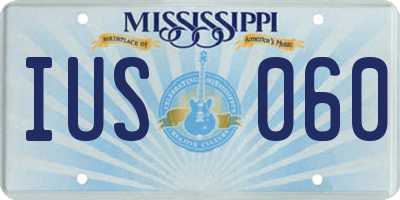 MS license plate IUS060