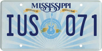 MS license plate IUS071