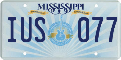 MS license plate IUS077