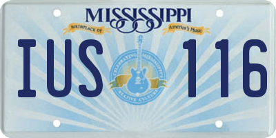 MS license plate IUS116