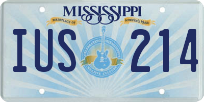 MS license plate IUS214