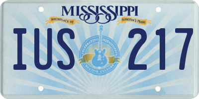MS license plate IUS217