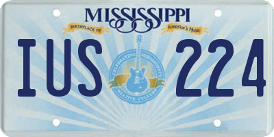 MS license plate IUS224