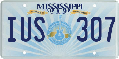 MS license plate IUS307