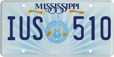 MS license plate IUS510
