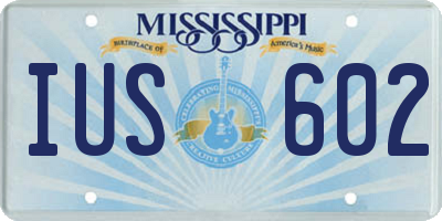 MS license plate IUS602