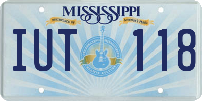 MS license plate IUT118