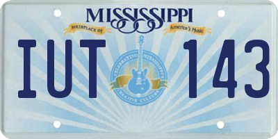 MS license plate IUT143