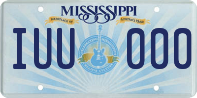 MS license plate IUU000