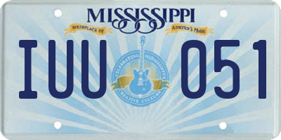 MS license plate IUU051