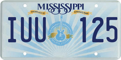 MS license plate IUU125