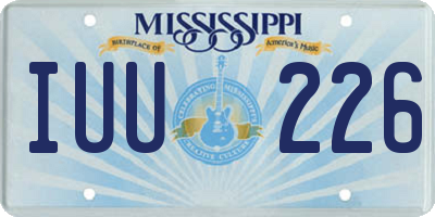 MS license plate IUU226