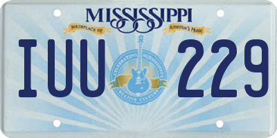 MS license plate IUU229