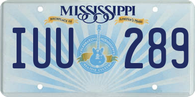 MS license plate IUU289