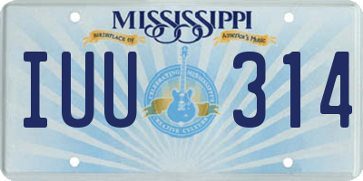MS license plate IUU314