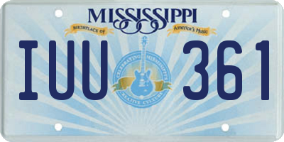 MS license plate IUU361