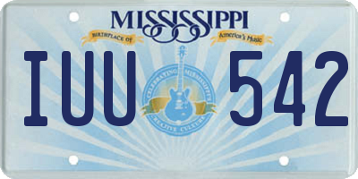 MS license plate IUU542