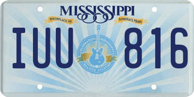 MS license plate IUU816