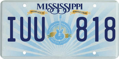 MS license plate IUU818