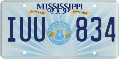MS license plate IUU834