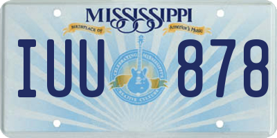 MS license plate IUU878