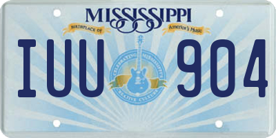 MS license plate IUU904