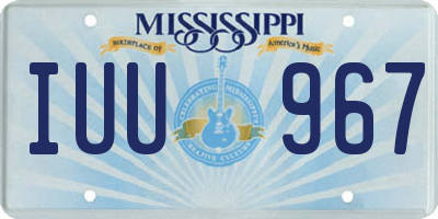 MS license plate IUU967