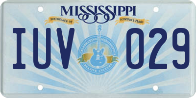 MS license plate IUV029