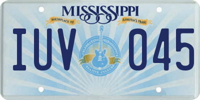 MS license plate IUV045